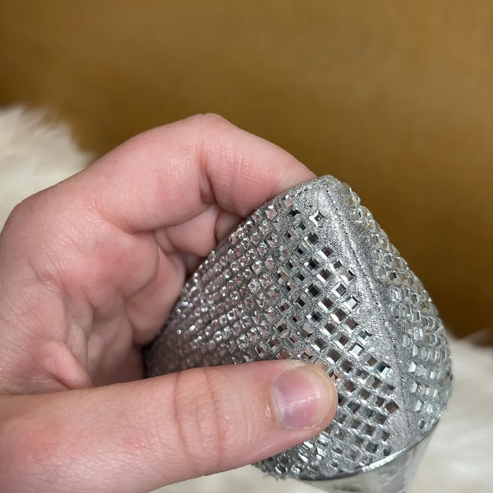 Steve Madden Silver Laveda Crystal Pump In Rhinestone Size 7.5